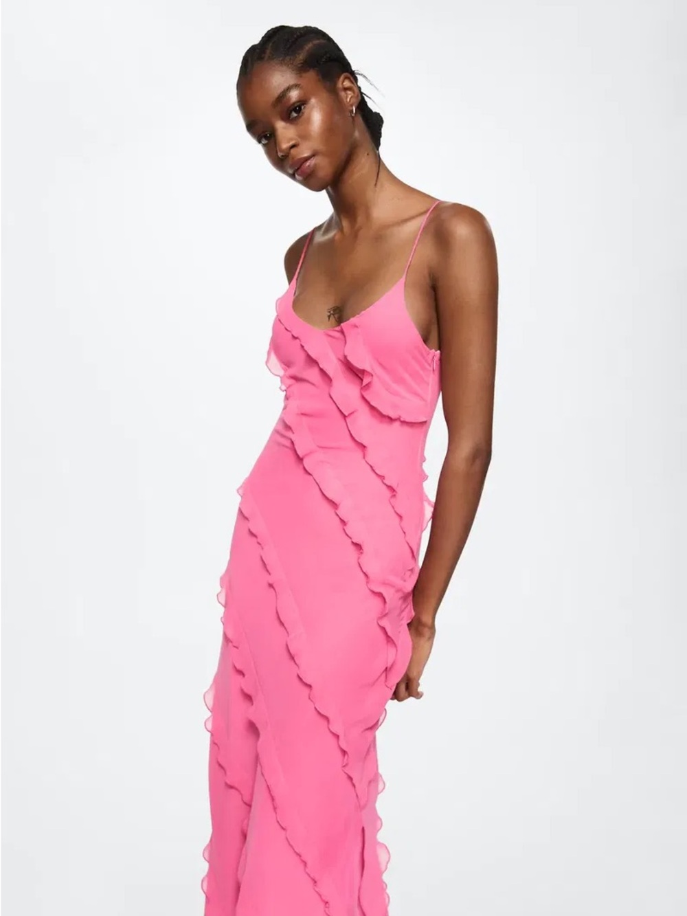 Pink Ruffle Slip Dress - Rat and Boa Style